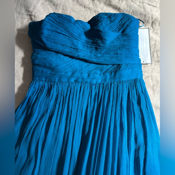 STUNNING NWT J Crew Matisse Blue silk chiffon strapless gown size 0 - Picture 14 of 15